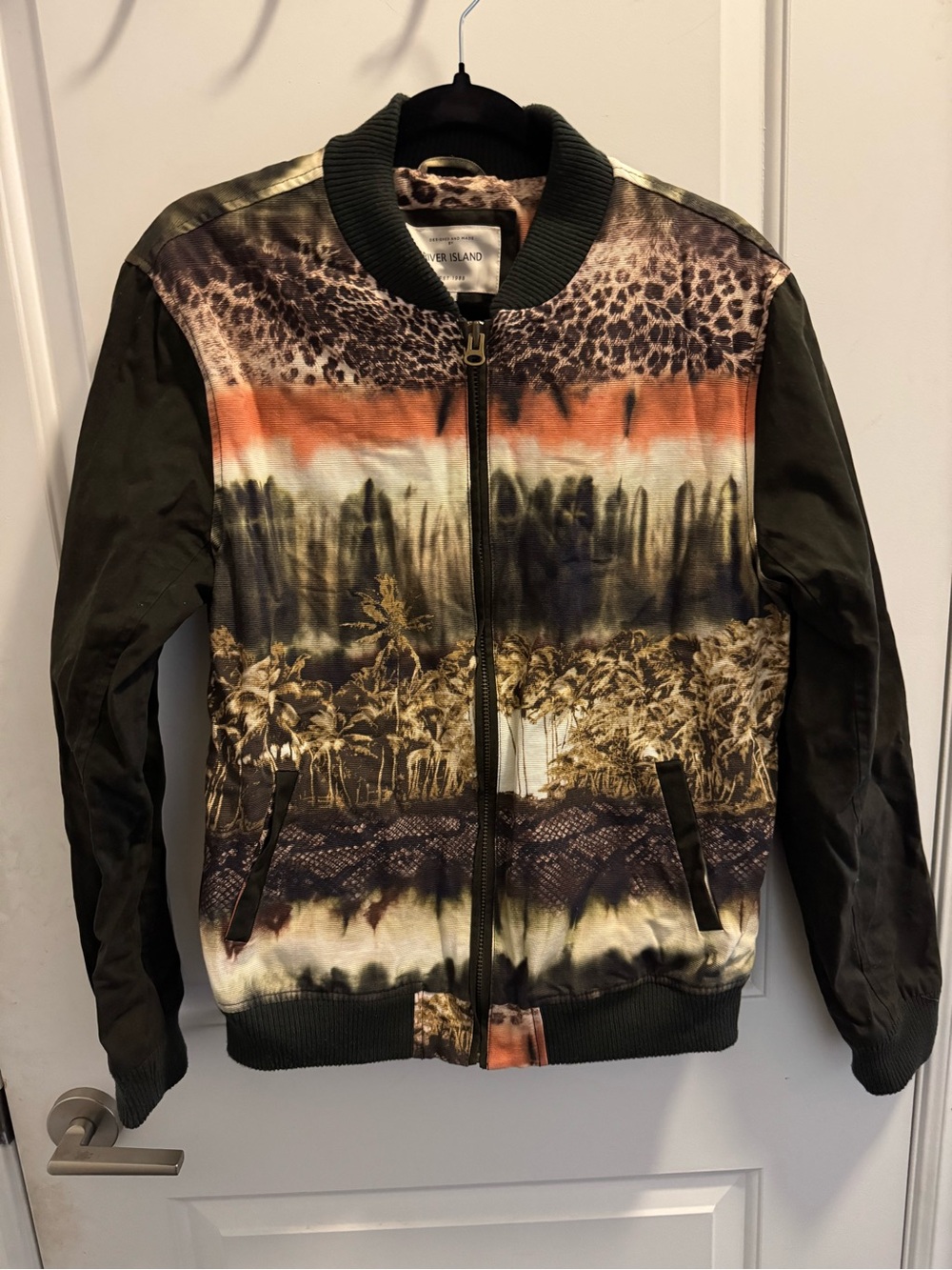 River Island Black, Olive & Brown Patterned Lined Jacket